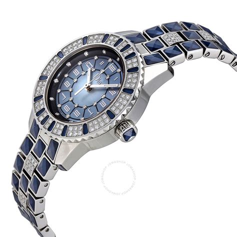 dior blue mother of pearl diamond dial ladies watch ladies|Christian Dior Ladies Watches .